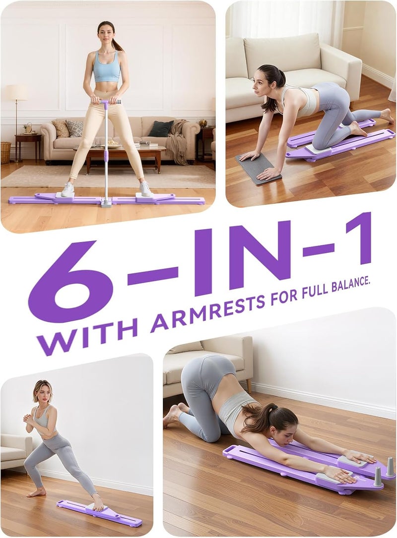 SolidFit Pliates Board - Multifunctional Anti-Slip Silent Pilates Board for Home Workout Portable Pilates Reformer Machine for Full Body Exercise Postnatal Recovery Low Impact Rehabilitation Indoor & Outdoor - Image 2